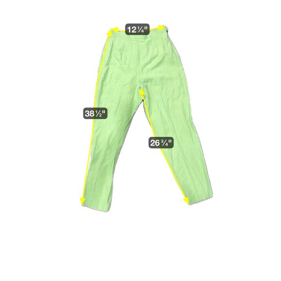 Finity Green Silk Linen Side-Zip Pants Size 8 Lightweight Elegant Trousers - Picture 7 of 9